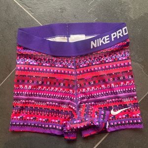 Nike Women's Pro 3” Shorts Small Pink Purple